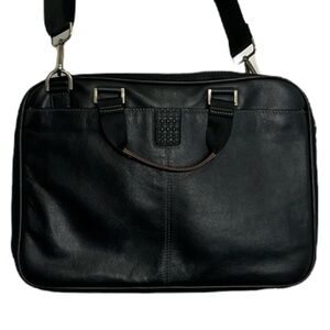 Black Leather Bag Briefcase Boconi Nashville Messenger Office Collage School